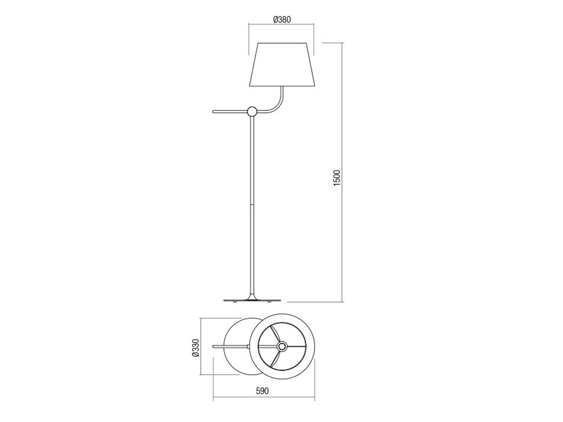 Stojací lampa Morris matně bílá, E27, 150cm