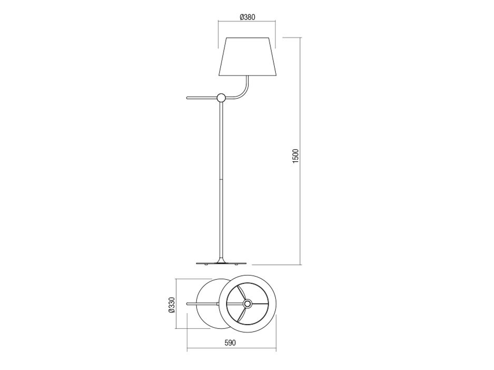 Stojací lampa Morris matně bílá, E27, 150cm