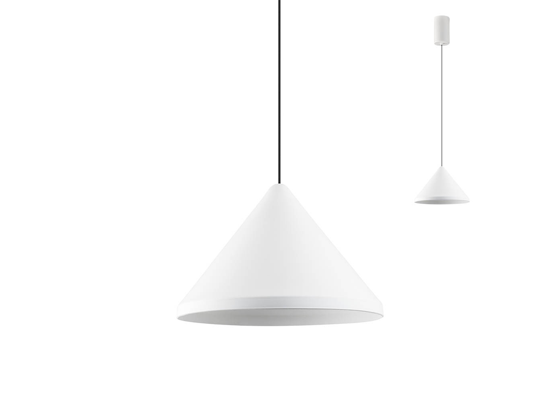 Závěsné LED svítidlo Eiko pískově bílé, 13W, 3000K, ø24cm