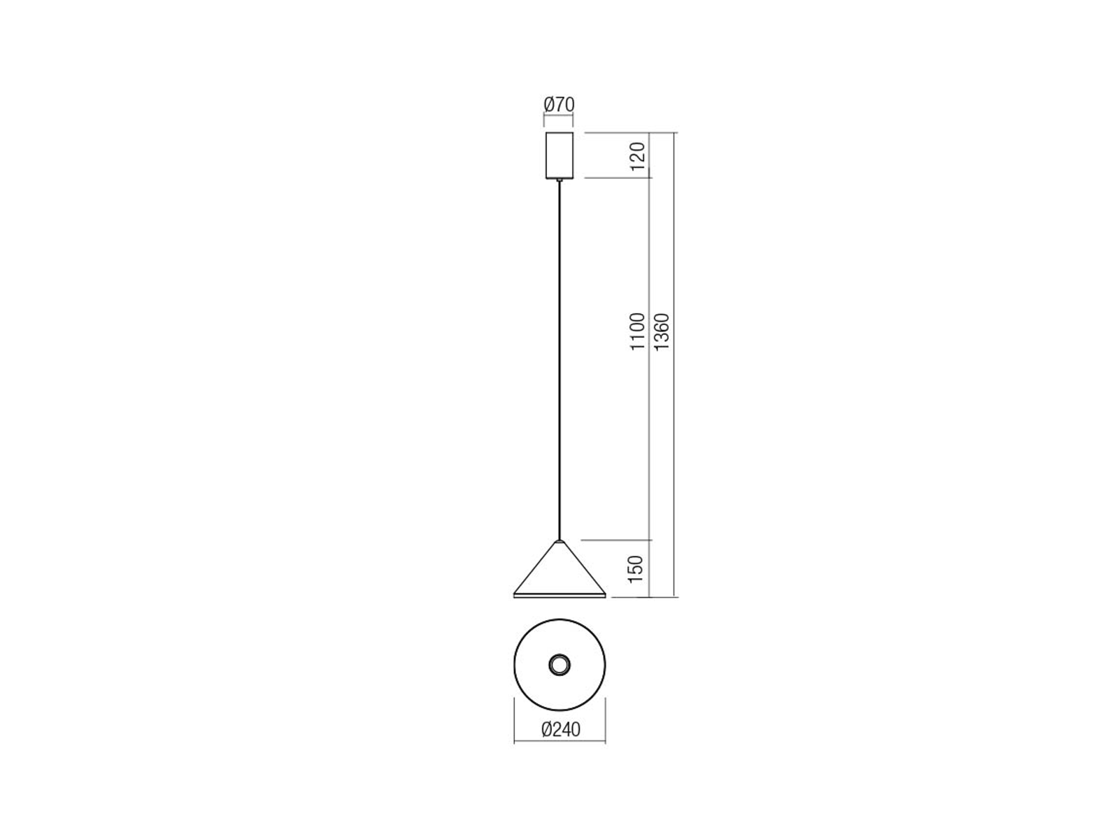 Závěsné LED svítidlo Eiko pískově bílé, 13W, 3000K, ø24cm