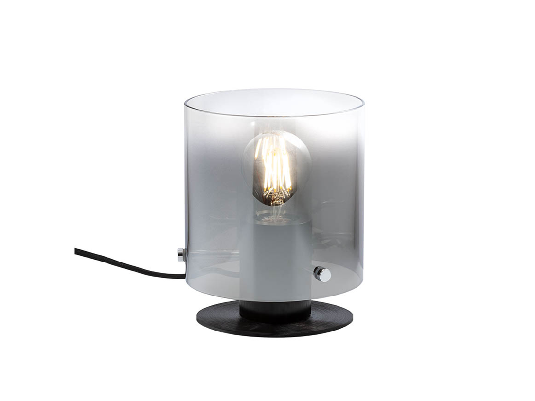 Stolní lampa Lou kouřově šedá, E27, ø13cm