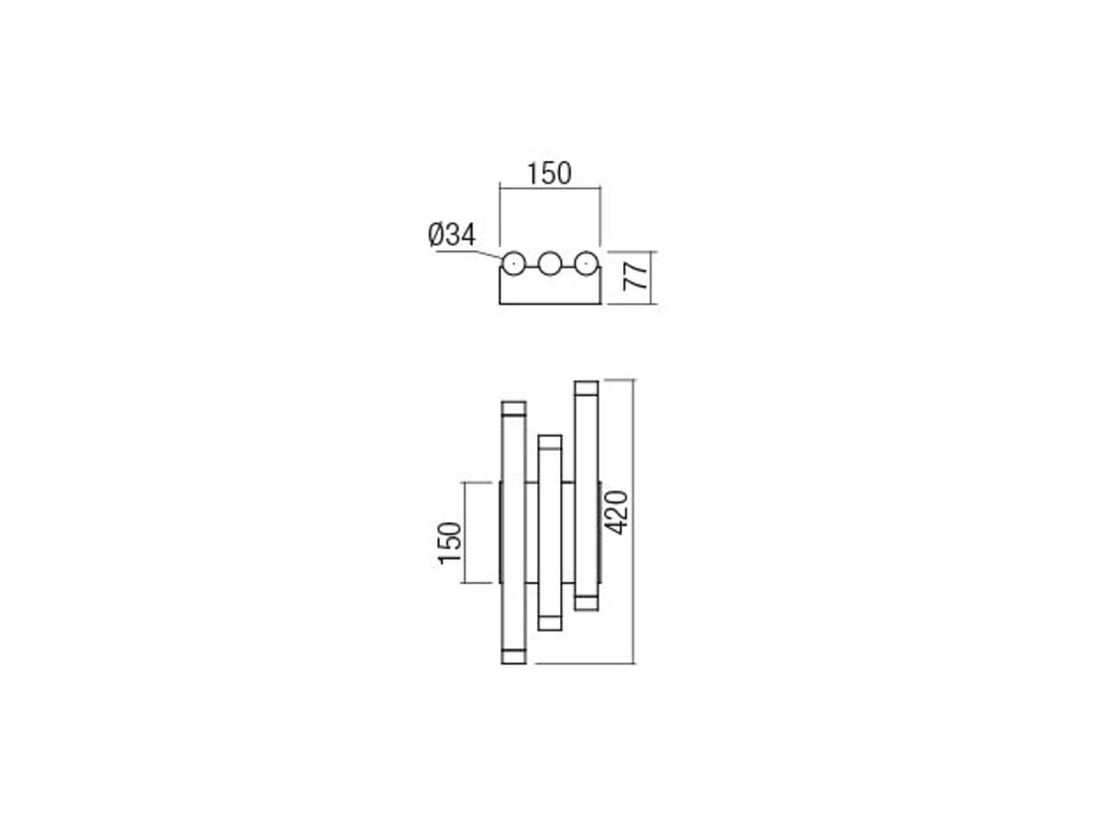 Nástěnné LED svítidlo Madison saténová měď 24W, 3000K, 42cm