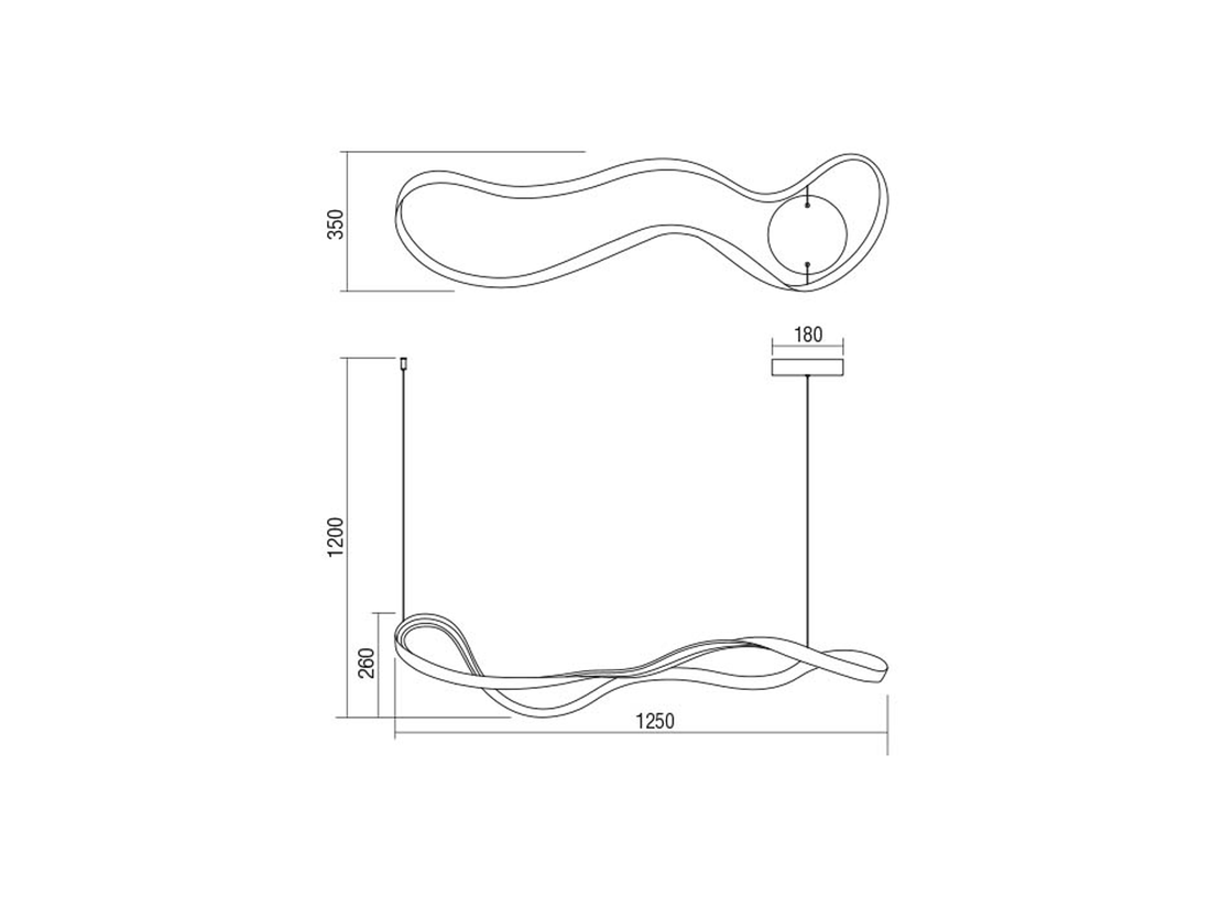 Závěsné LED stmívatelné svítidlo Nubo pískově černé, 43W, 4000K, 125cm