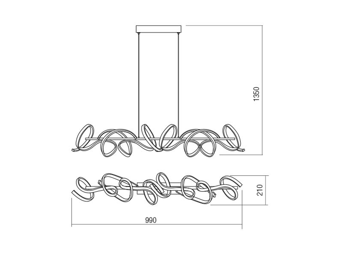 Závěsné LED stmívatelné svítidlo Godart matně bílé, 37W, 3000K, 99cm