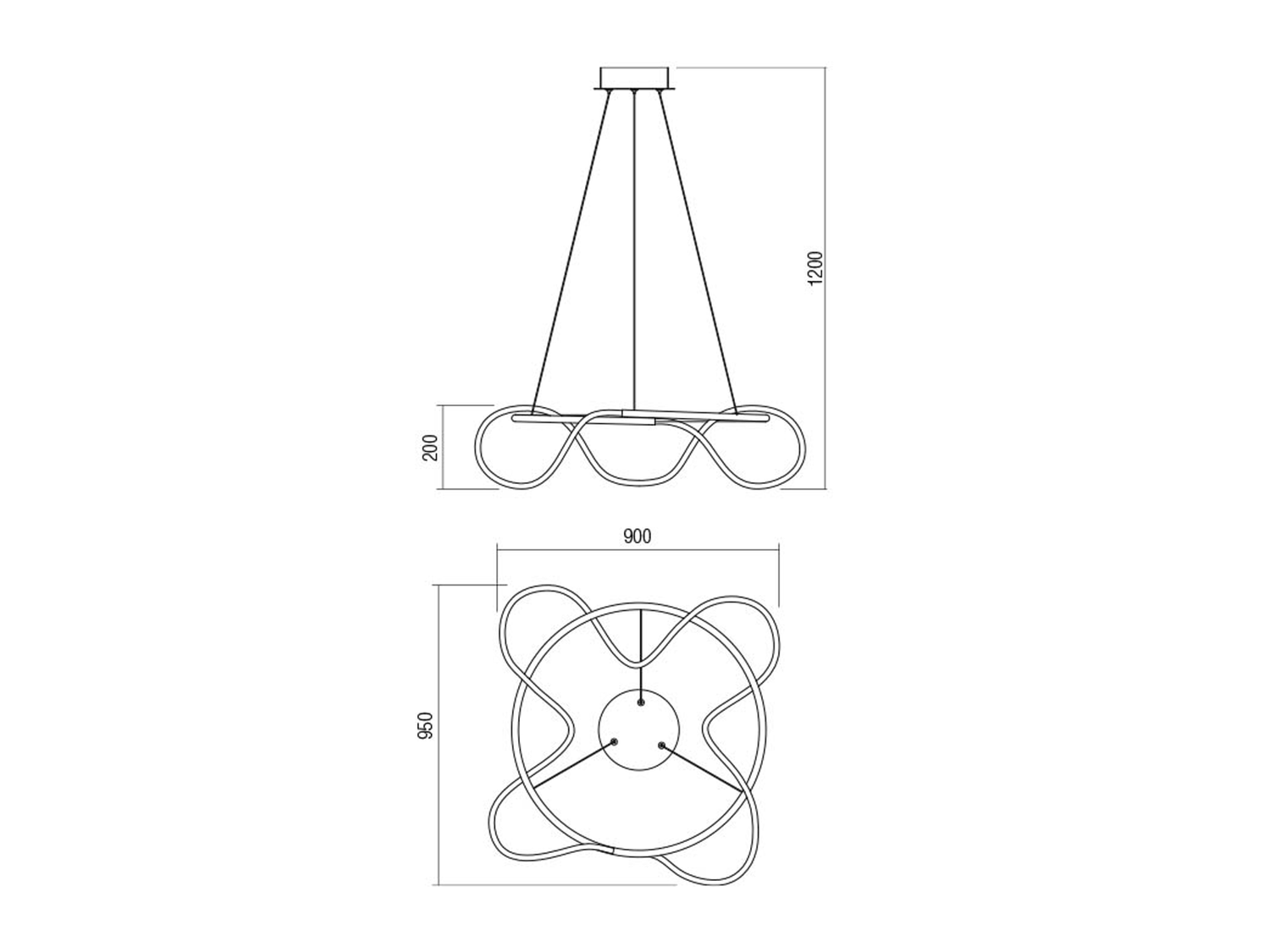 Závěsné LED stmívatelné svítidlo Corral matně zlaté, 55W, 3000K, ø95cm