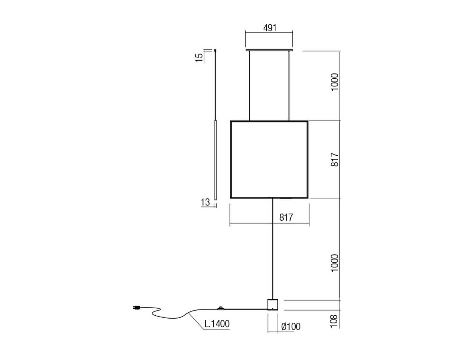 Závěsné LED svítidlo Slick matně zlaté, 37W, 3000K, 81cm