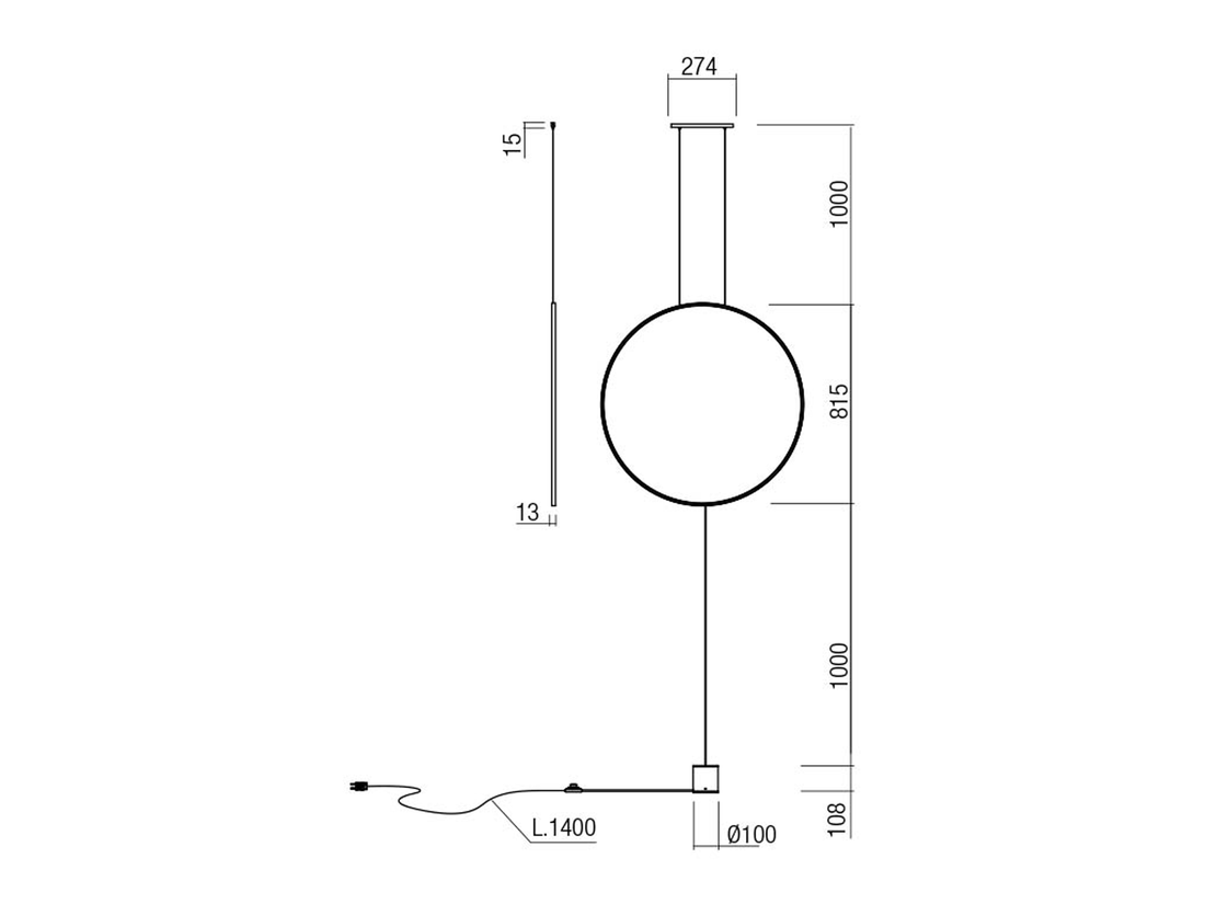 Závěsné LED svítidlo Slick matně zlaté, 28W, 3000K, ø81cm