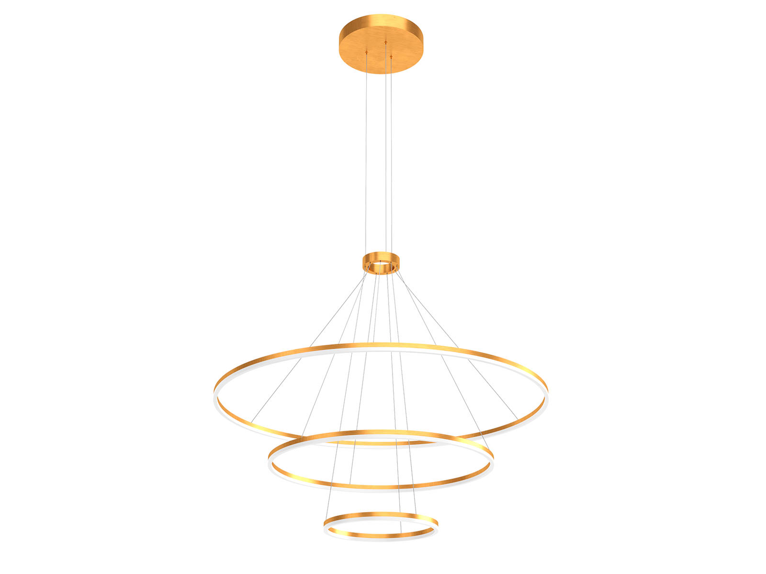 Závěsné LED stmívatelné svítidlo Orbit bronz, 186W, 3000K, ø150, ø100, ø60cm