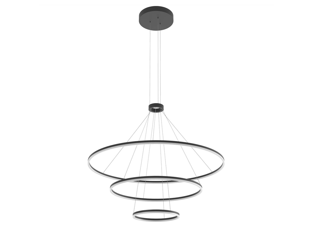 Závěsné LED stmívatelné svítidlo Orbit pískově černá, 186W, 3000K, ø150, ø100, ø60cm