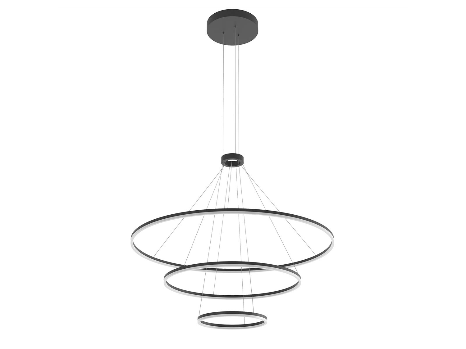 Závěsné LED stmívatelné svítidlo Orbit pískově černá, 186W, 3000K, ø150, ø100, ø60cm