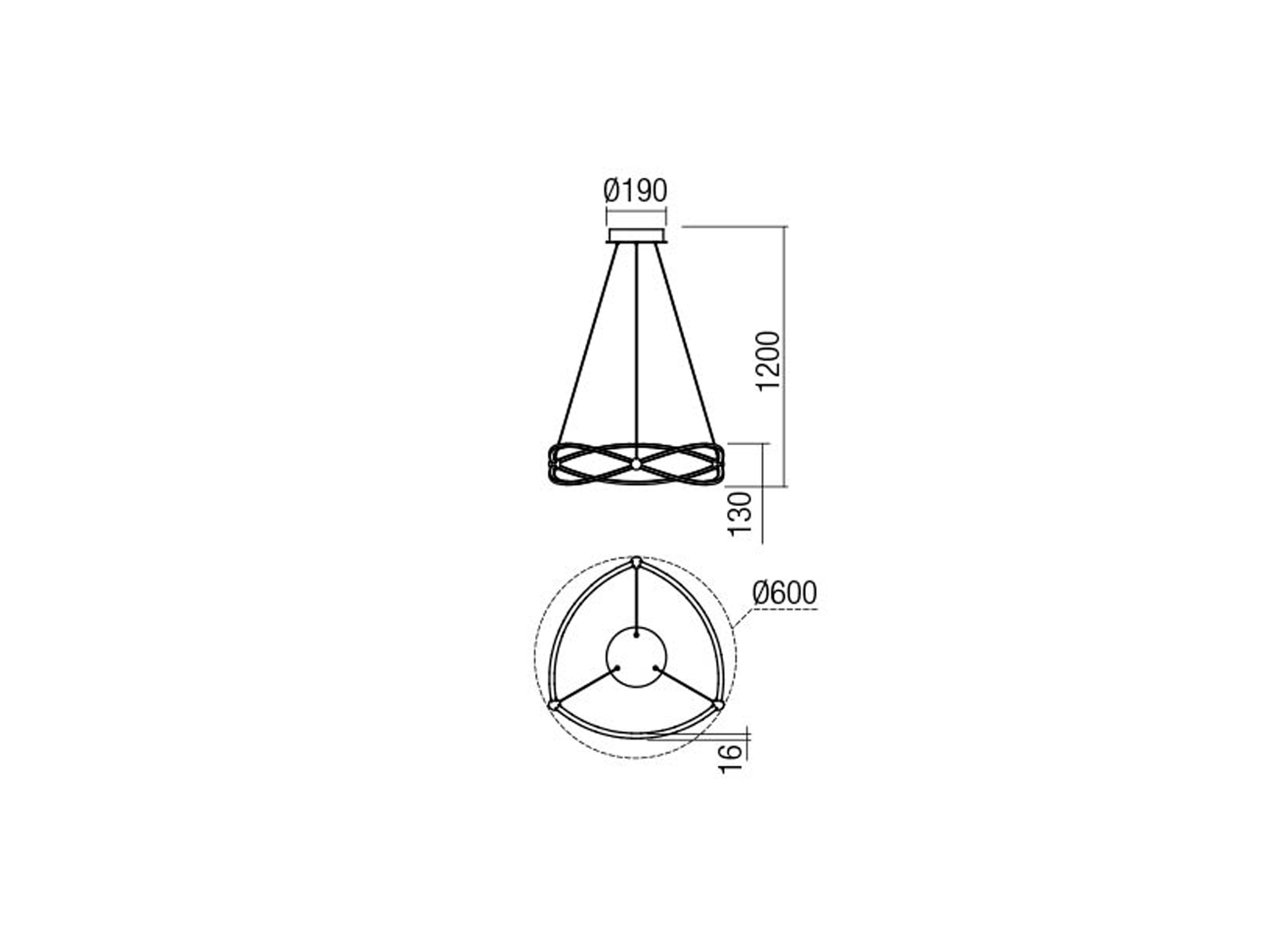 Závěsné LED stmívatelné svítidlo Quark saténový nikl, 40,5W, 3000K, ø60cm