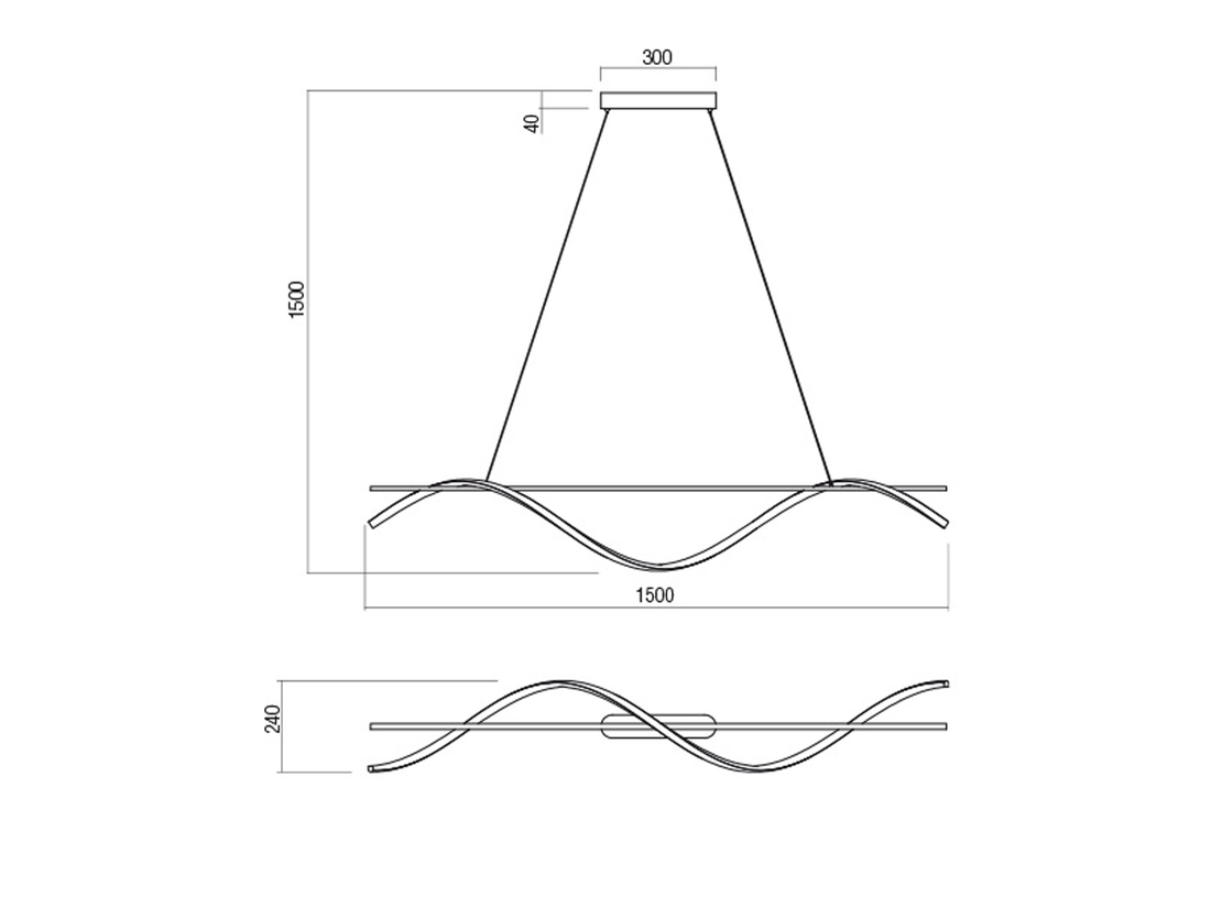 Závěsné LED svítidlo stmívatelné Savage pískově bílé, 32W, 3000K, 150cm