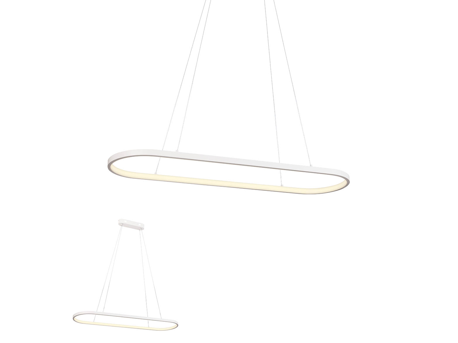 Závěsné LED svítidlo stmívatelné Lap pískově bílé, 32W, 3000K, 91cm