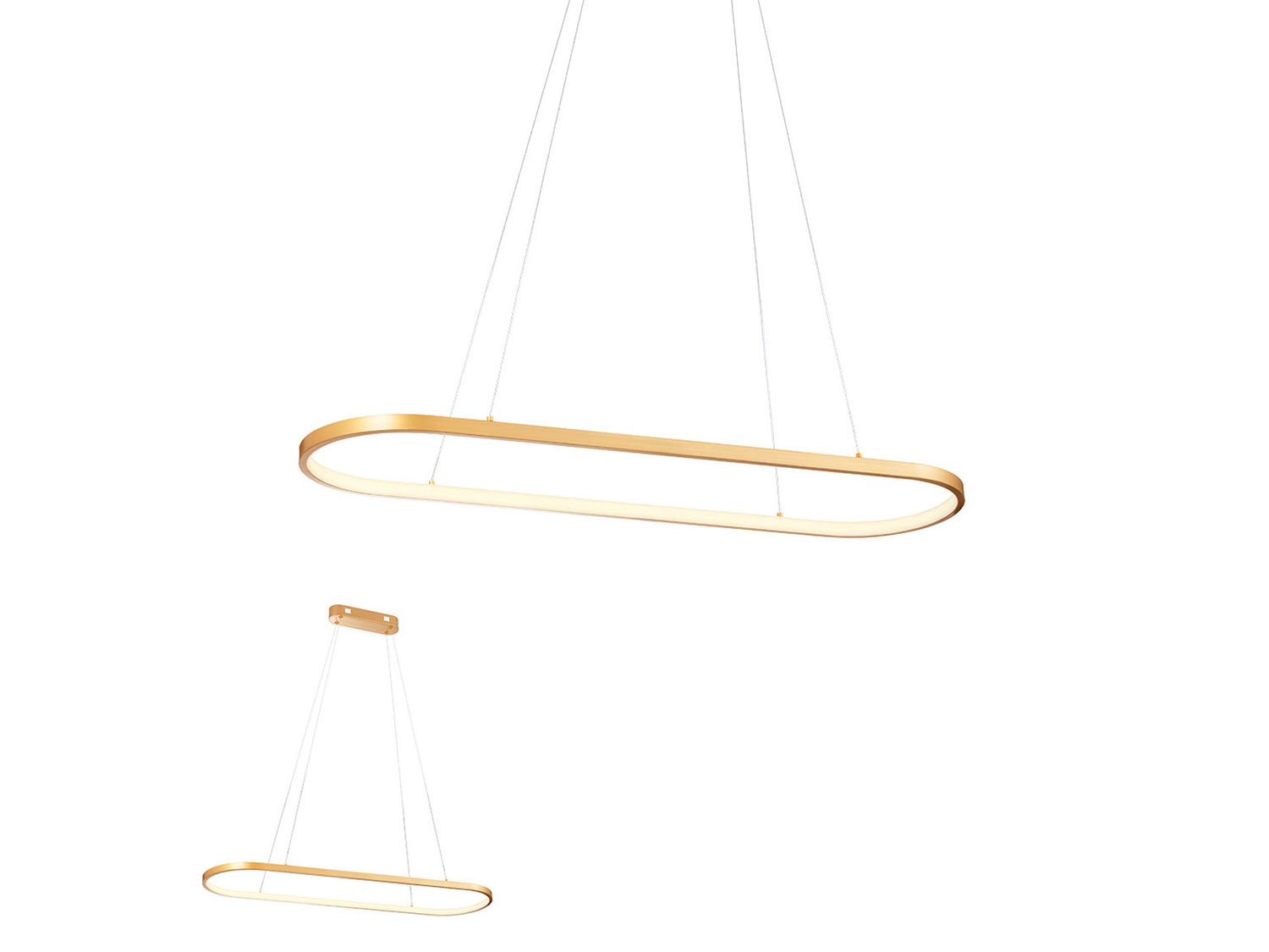 Závěsné LED svítidlo stmívatelné Lap bronz, 32W, 3000K, 91cm