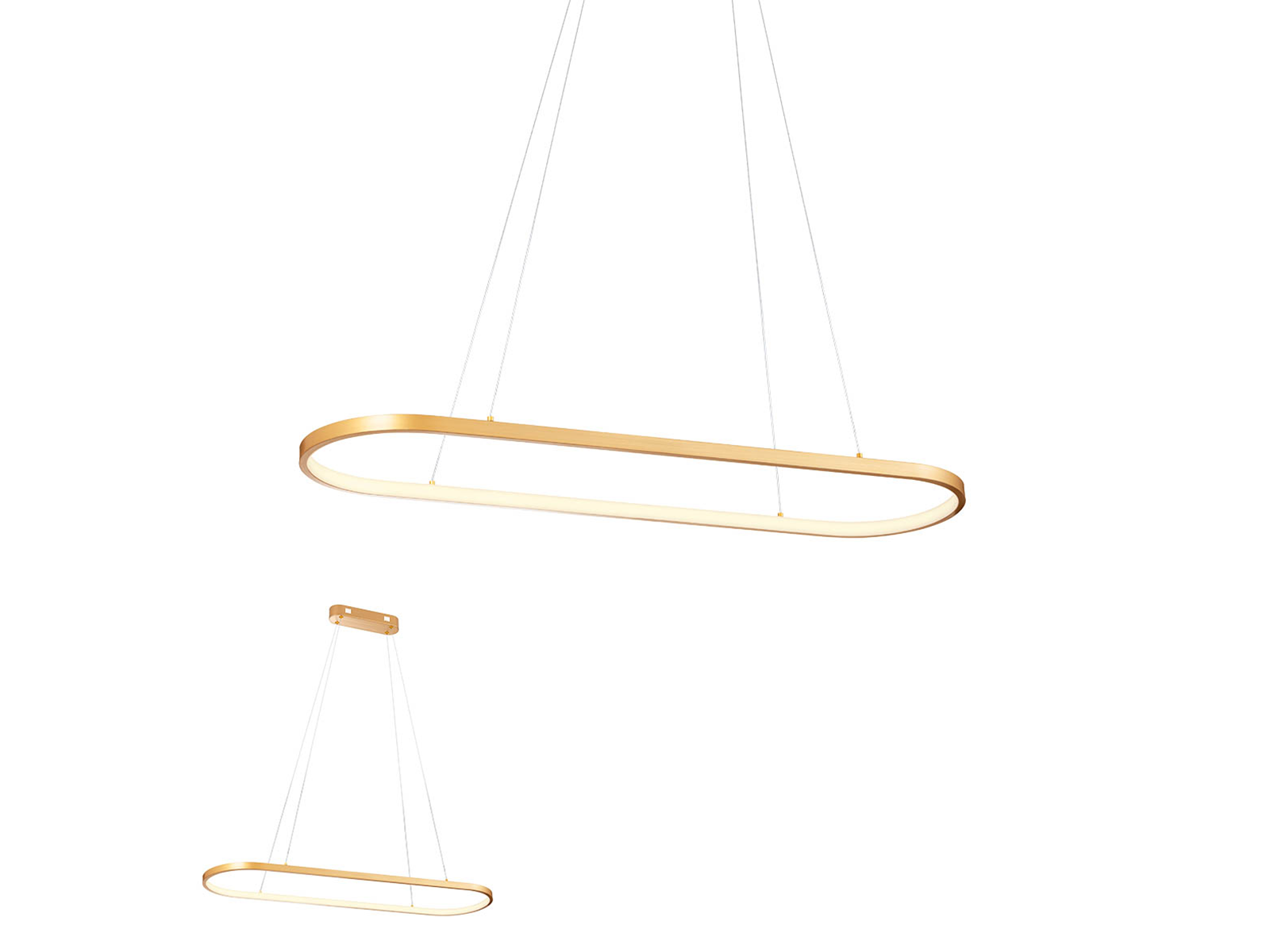 Závěsné LED svítidlo stmívatelné Lap bronz, 32W, 3000K, 91cm