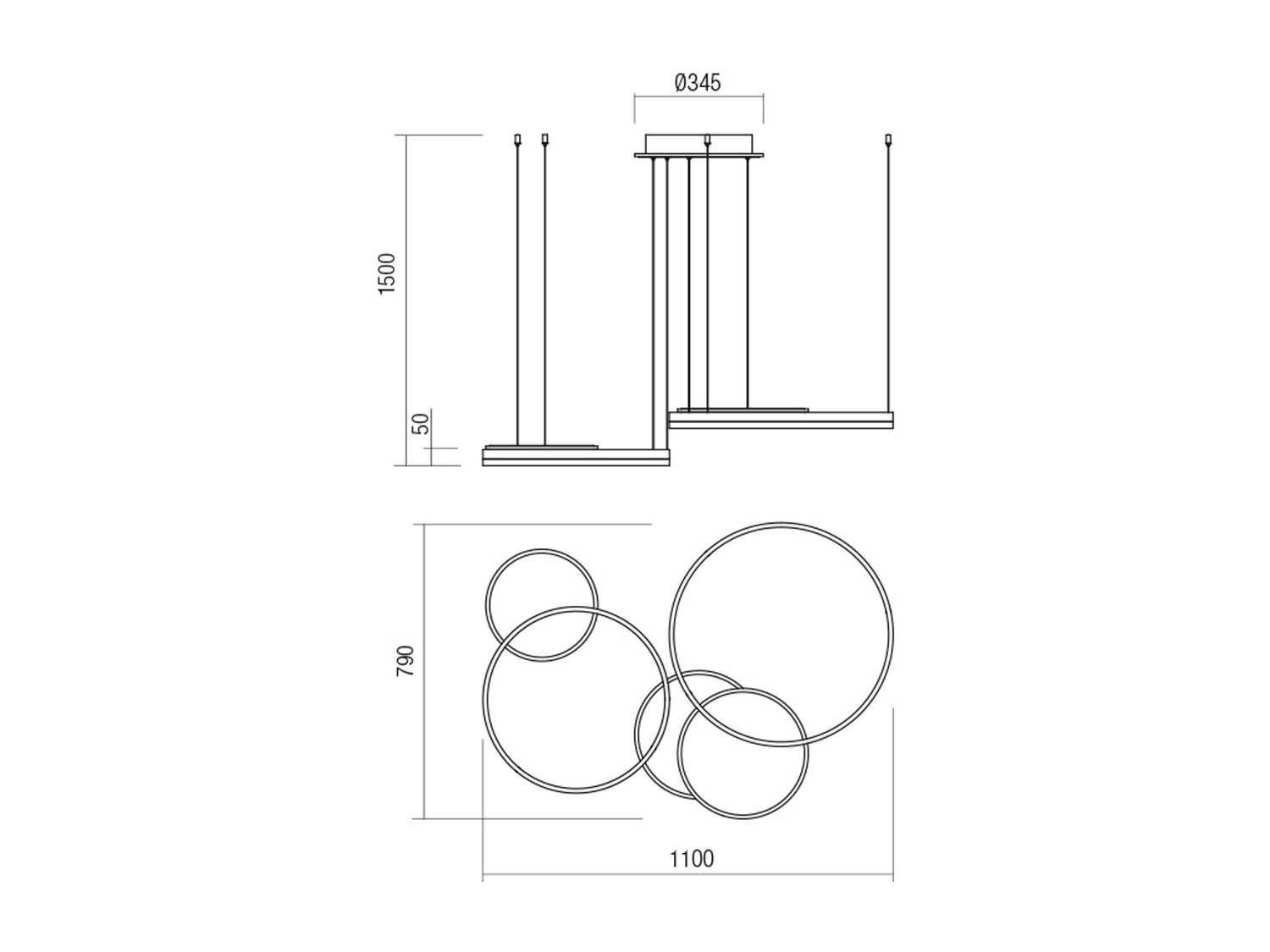 Závěsné LED svítidlo stmívatelné Sigua pískově bílé, 114W, 3000K, 110cm