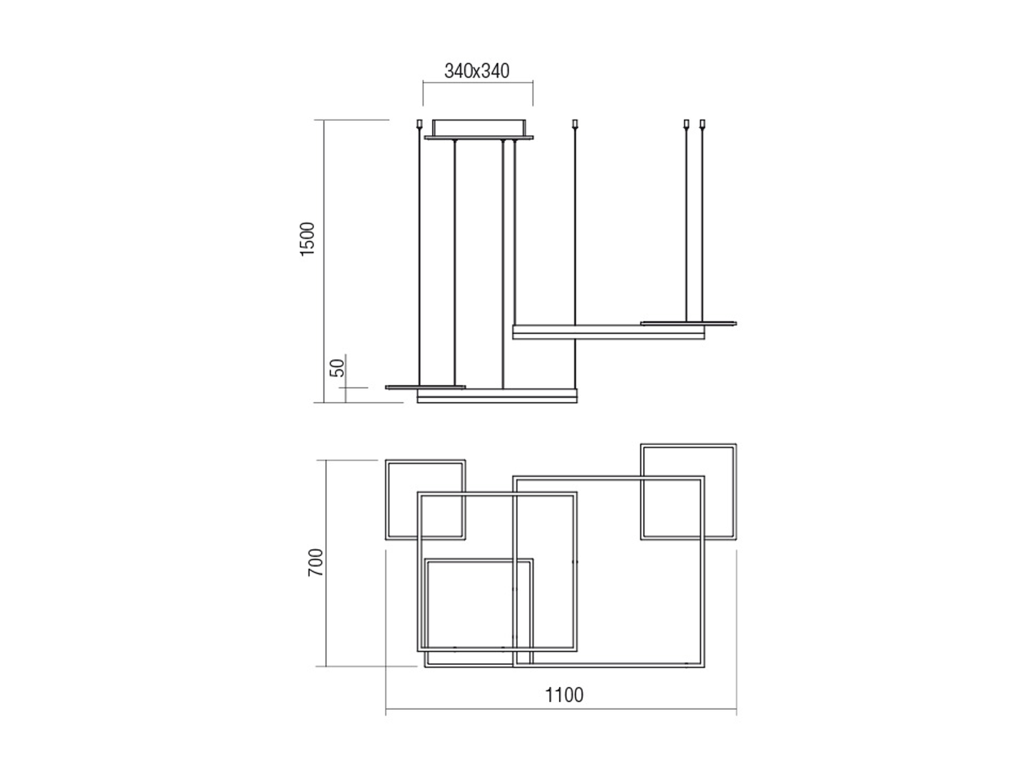 Závěsné LED svítidlo stmívatelné Sigua matně zlatá, 137W, 3000K, 110cm