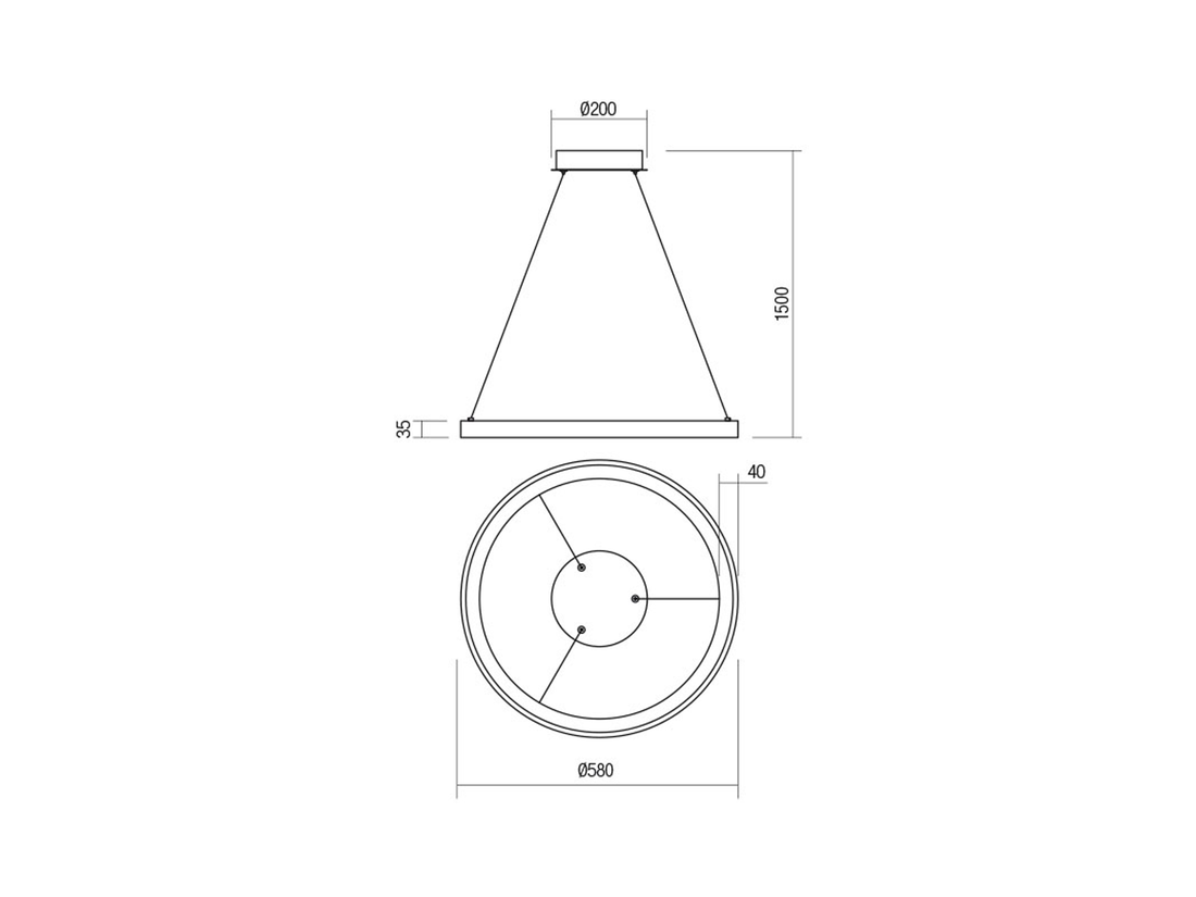 Závěsné LED svítidlo Iconic pískově bílá, 50W, 3000K, ø58cm