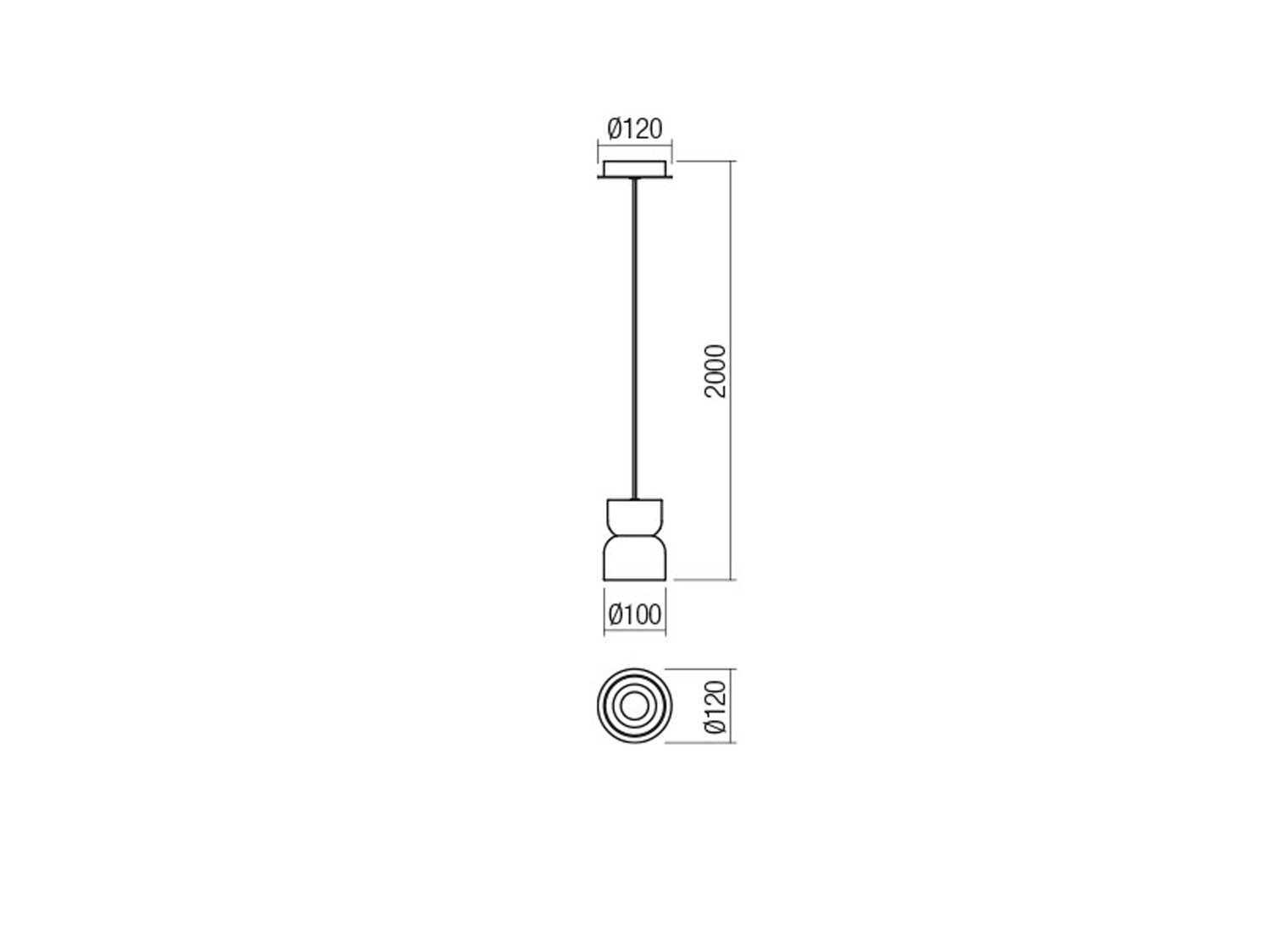 Závěsné LED svítidlo Yona bílé 5W + 5,5W, 3000K, ø10cm