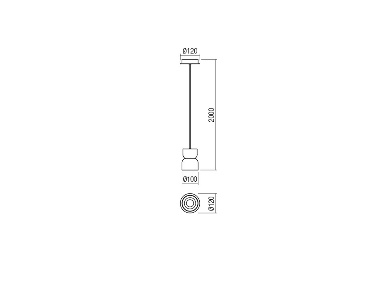 Závěsné LED svítidlo Yona černé 5W + 5,5W, 3000K, ø10cm