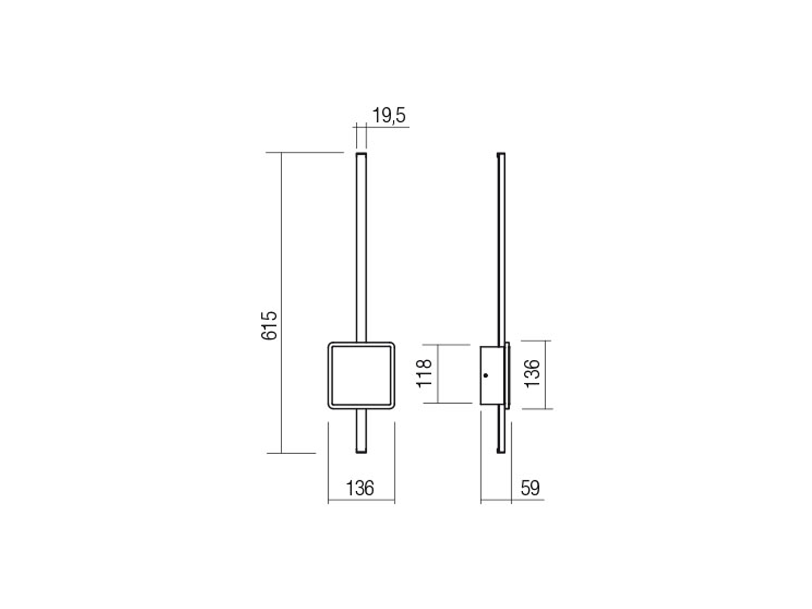 Nástěnná LED lampa Diaz pískově bílá, 20W, 3000K, 61cm