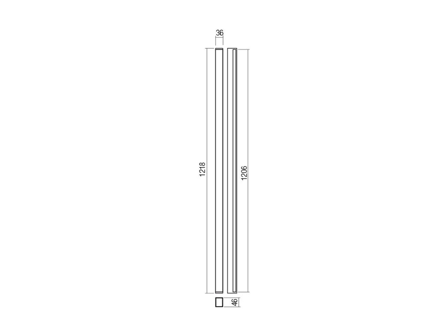 Nástěnné LED svítidlo Plot pískově černé, 35W, 3000K, 121cm