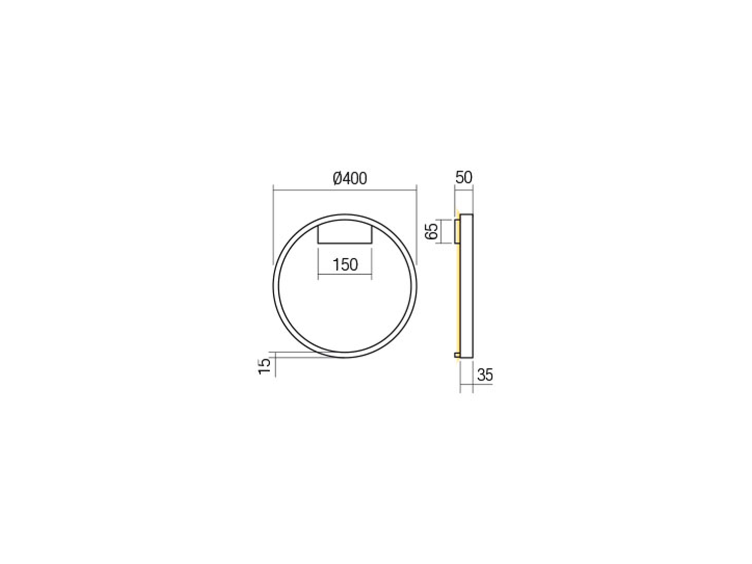 Nástěnné LED svítidlo Febe pískově bílé, 24W, 3000K, ø40cm