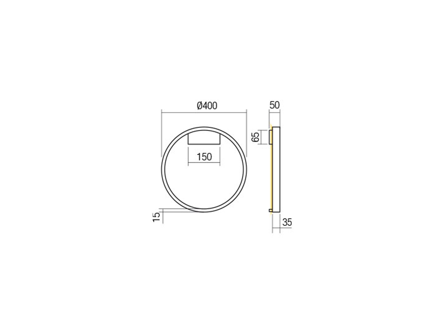 Nástěnné LED svítidlo Febe matně zlaté, 24W, 3000K, ø40cm