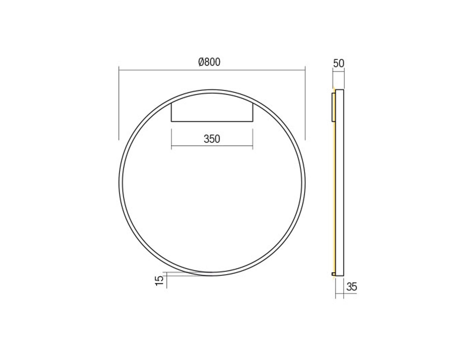 Nástěnné LED svítidlo Febe pískově bílé, 50W, 3000K, ø80cm