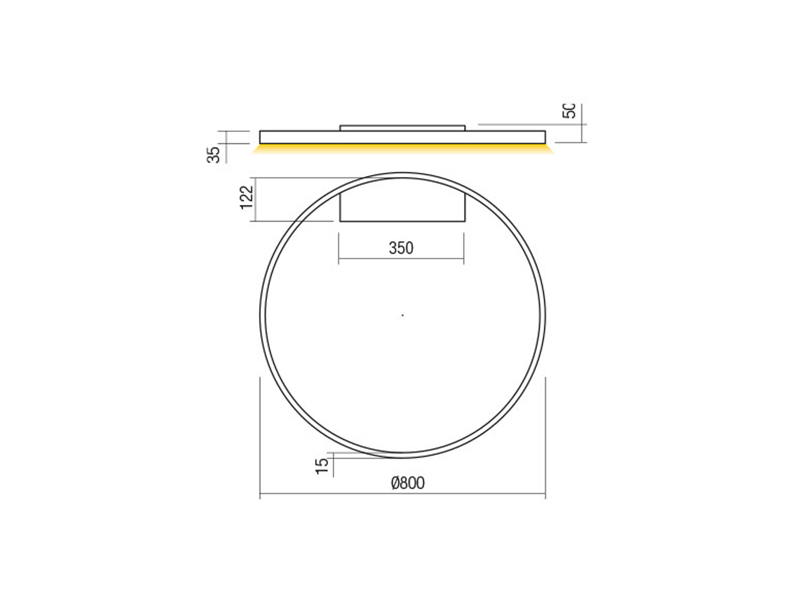 Nástěnné LED svítidlo Febe pískově bílé, 50W, 3000K, ø80cm