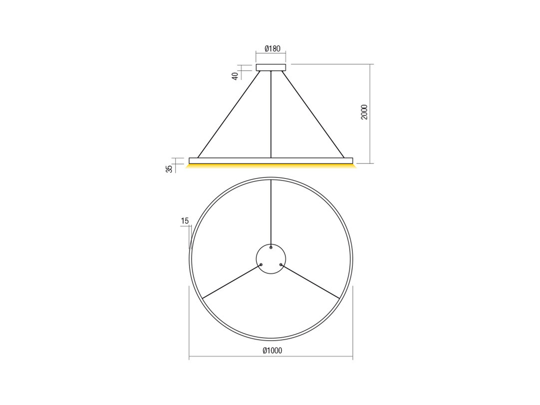 Závěsné LED svítidlo stmívatelné Febe pískově bílé, 62W, 3000K, ø100cm