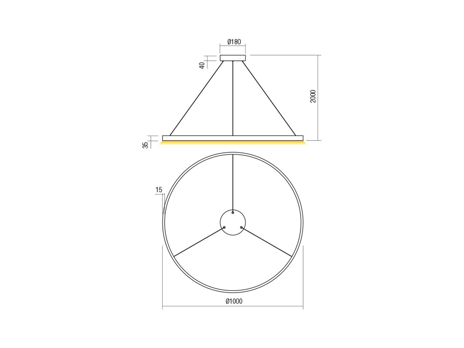 Závěsné LED svítidlo stmívatelné Febe pískově bílé, 62W, 3000K, ø100cm