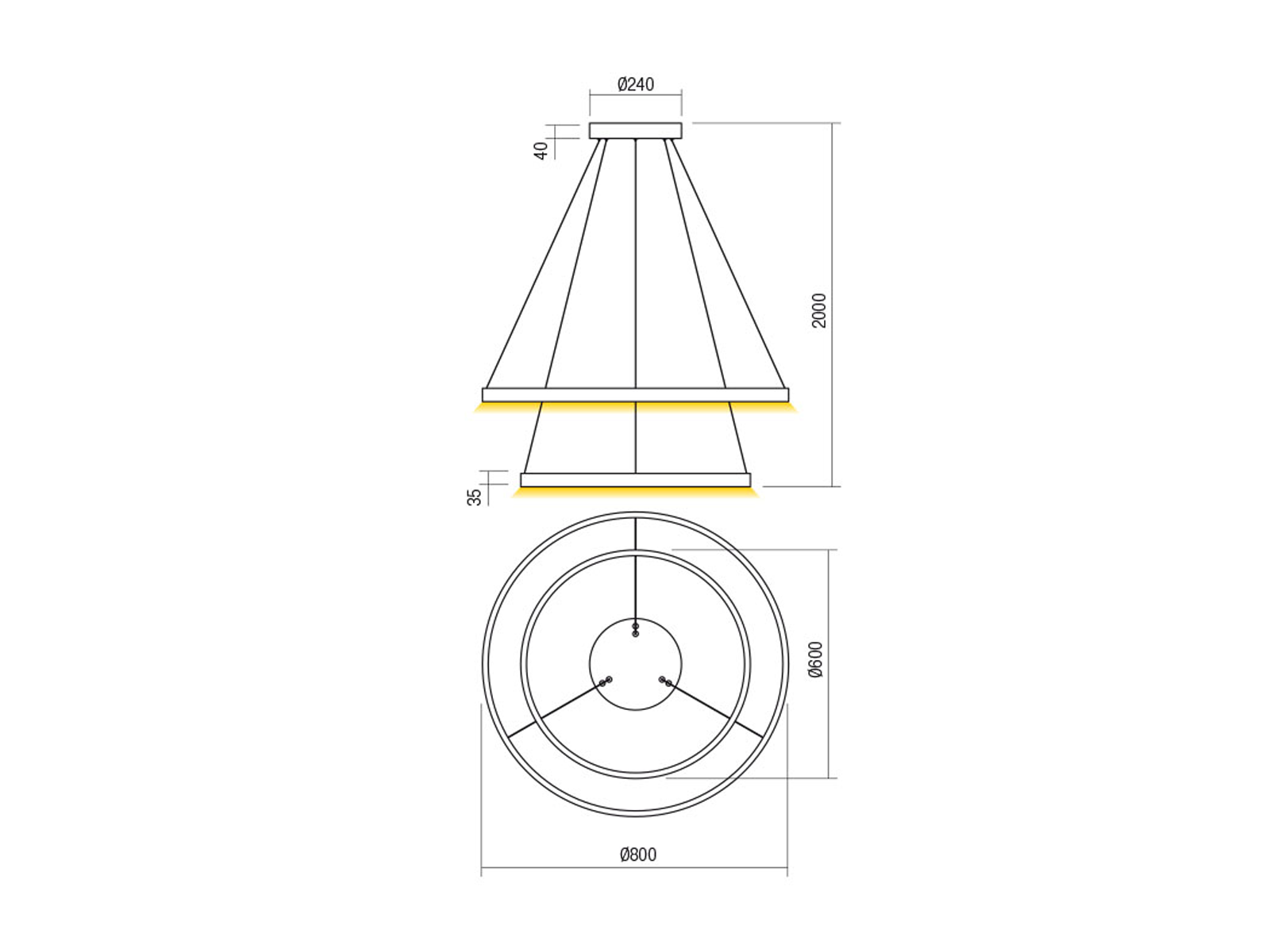 Závěsné LED svítidlo stmívatelné Febe pískově bílé, 82W, 3000K, ø80cm