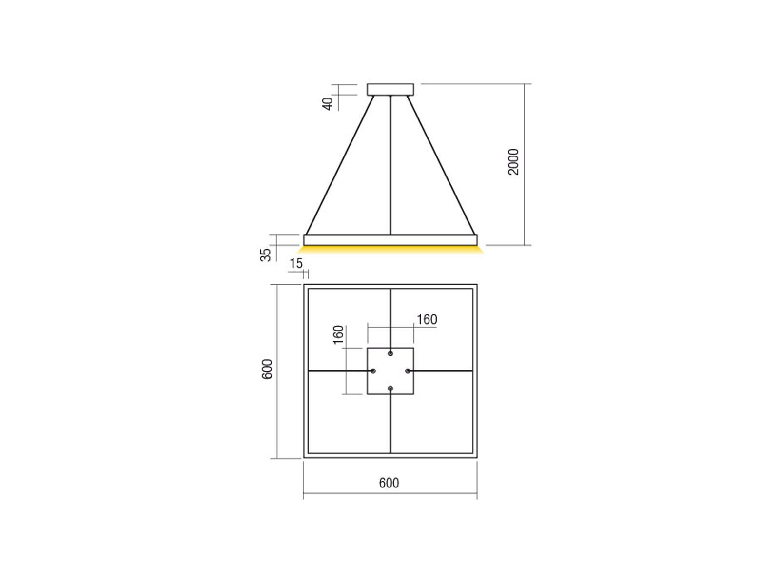 Závěsné LED svítidlo stmívatelné Febe pískově bílé, 40W, 3000K, 60cm