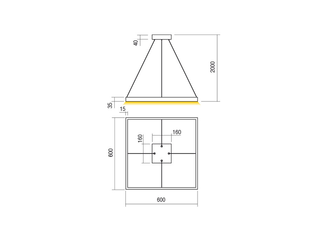 Závěsné LED svítidlo stmívatelné Febe pískově bílé, 40W, 4000K, 60cm