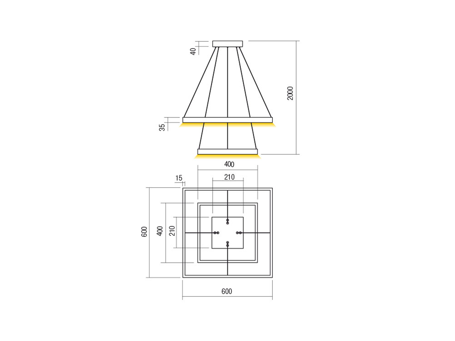 Závěsné LED svítidlo stmívatelné Febe pískově bílé, 75W, 3000K, 60cm