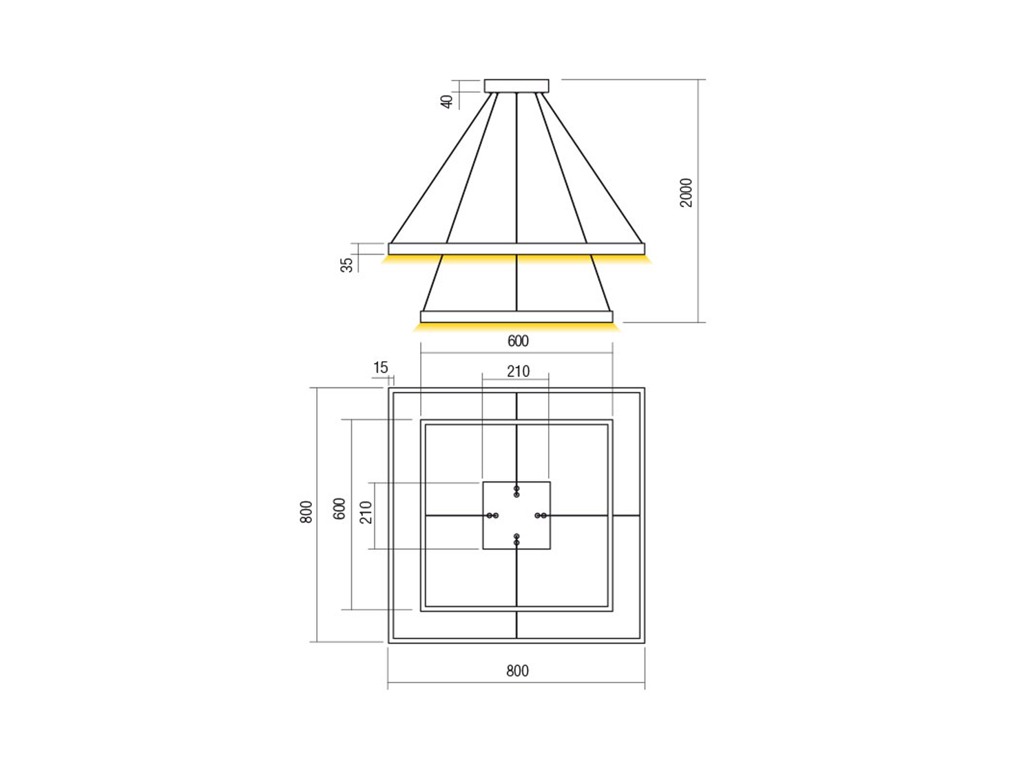 Závěsné LED svítidlo stmívatelné Febe pískově bílé, 100W, 3000K, 80cm