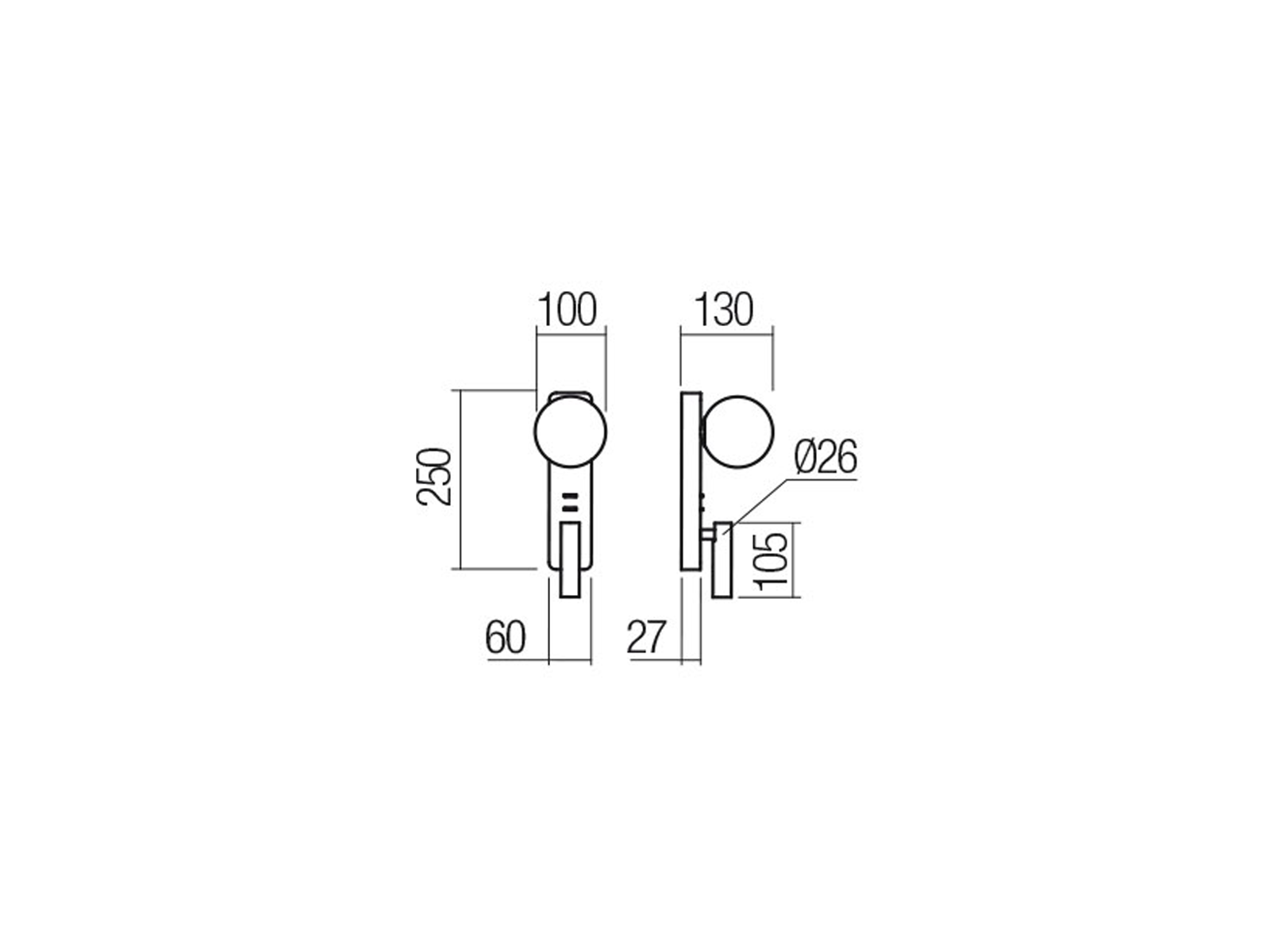 Nástěnné LED svítidlo Oasis černé, G9 + 3W, 3000K, 25cm