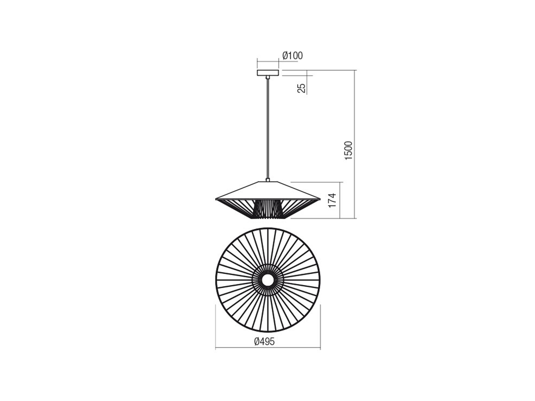 Závěsné svítidlo Grill matně kávová, E27, ø49cm