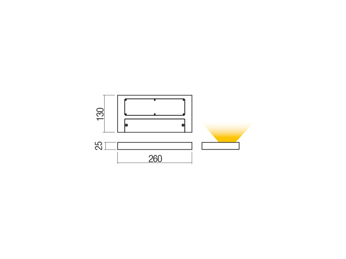 Nástěnné LED svítidlo Lamina pískově bílé, 30W, 3000K, 26cm