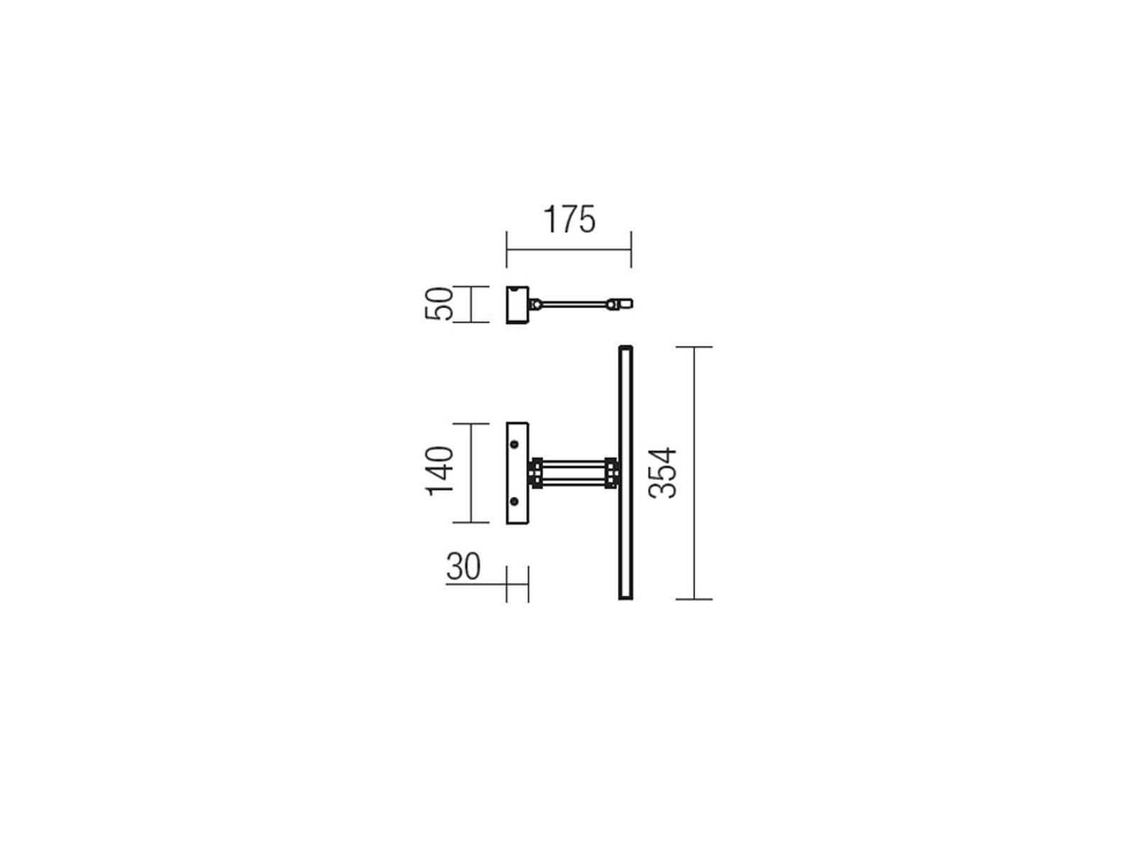 Nástěnné LED svítidlo Linear chrom, 7,3W, 3000K, 28cm