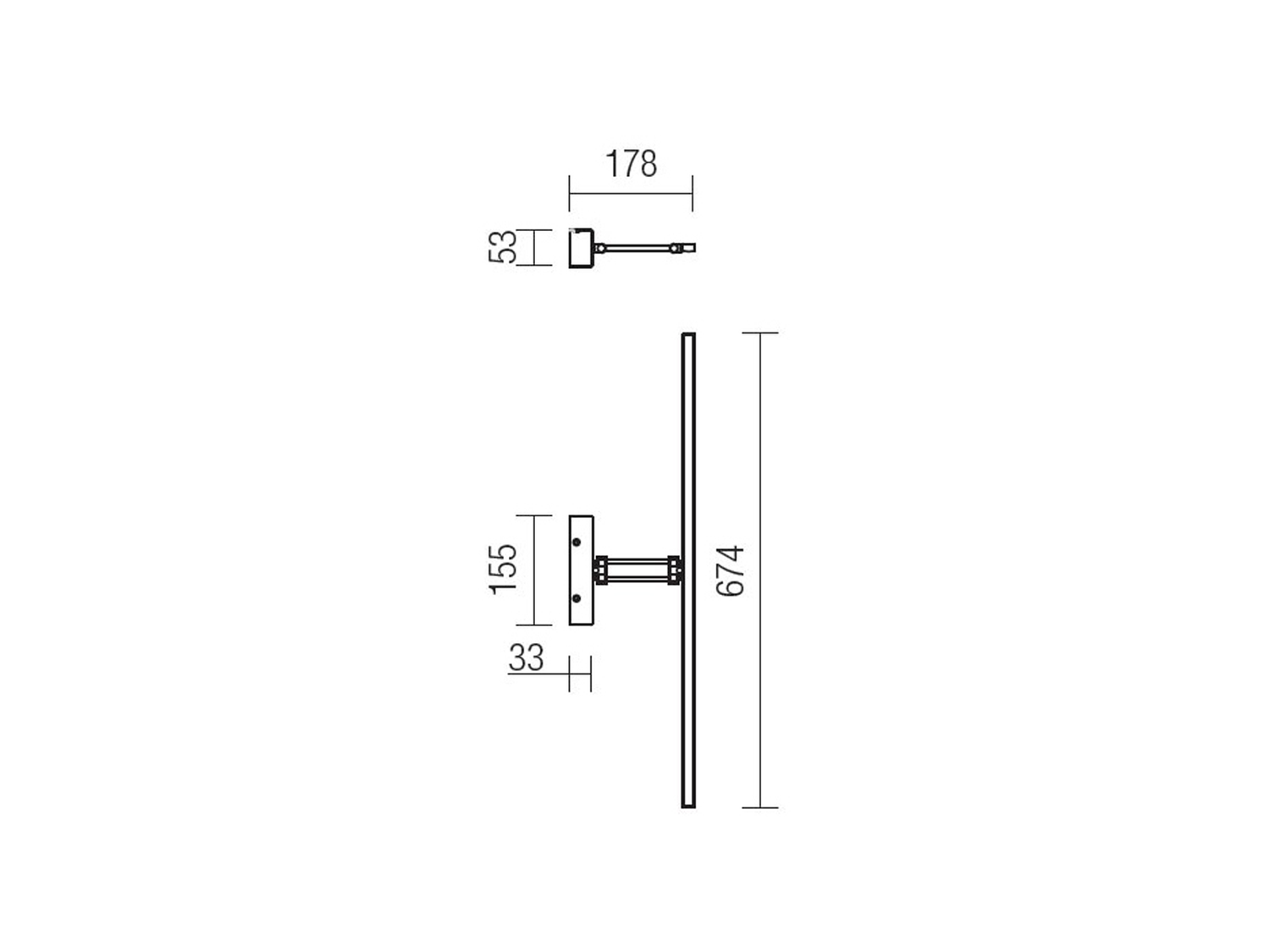 Nástěnné LED svítidlo Linear chrom, 16,4W, 3000K, 60cm