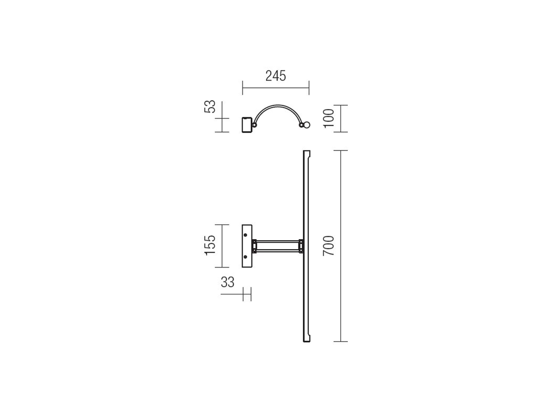 Nástěnné LED svítidlo Ikon chrom, 16,4W, 3000K, 70cm