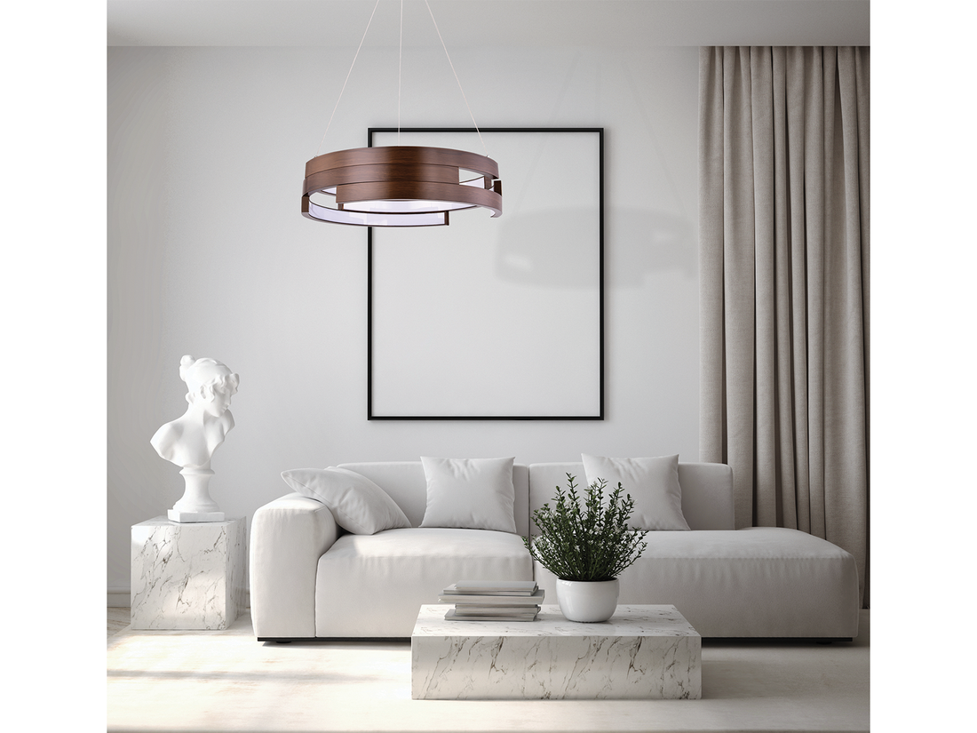 Závěsné LED svítidlo hnědé, 90W, 3000K, 55cm