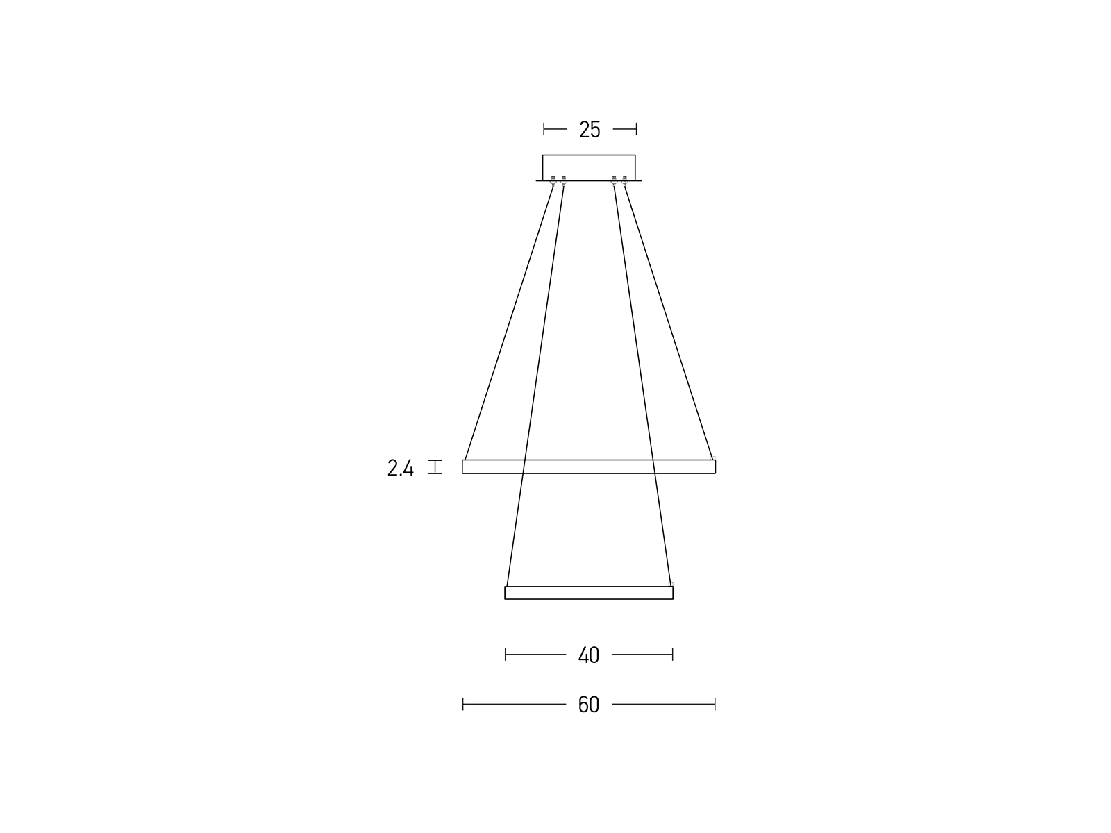 Závěsné LED svítidlo bílé, 75W, 3000K, ø60cm