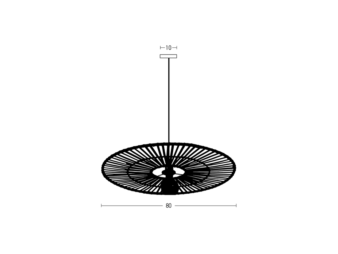 Závěsné svítidlo bambus, 1xE27, ø80cm