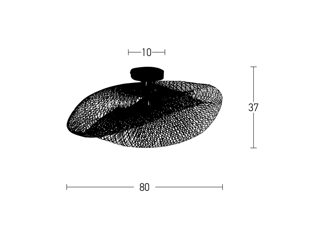 Stropní svítidlo černý bambus, 1xE27, ø80cm