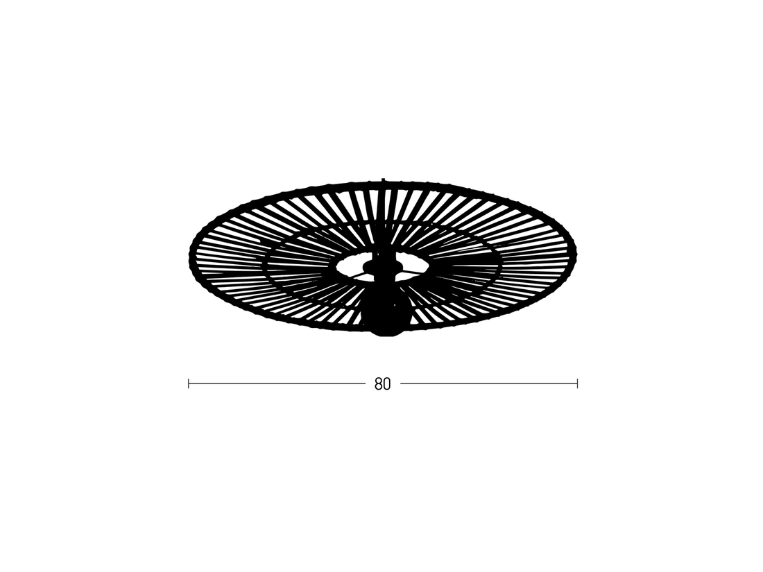 Nástěnné/stropní svítidlo bambus, 1xE27, ø80cm