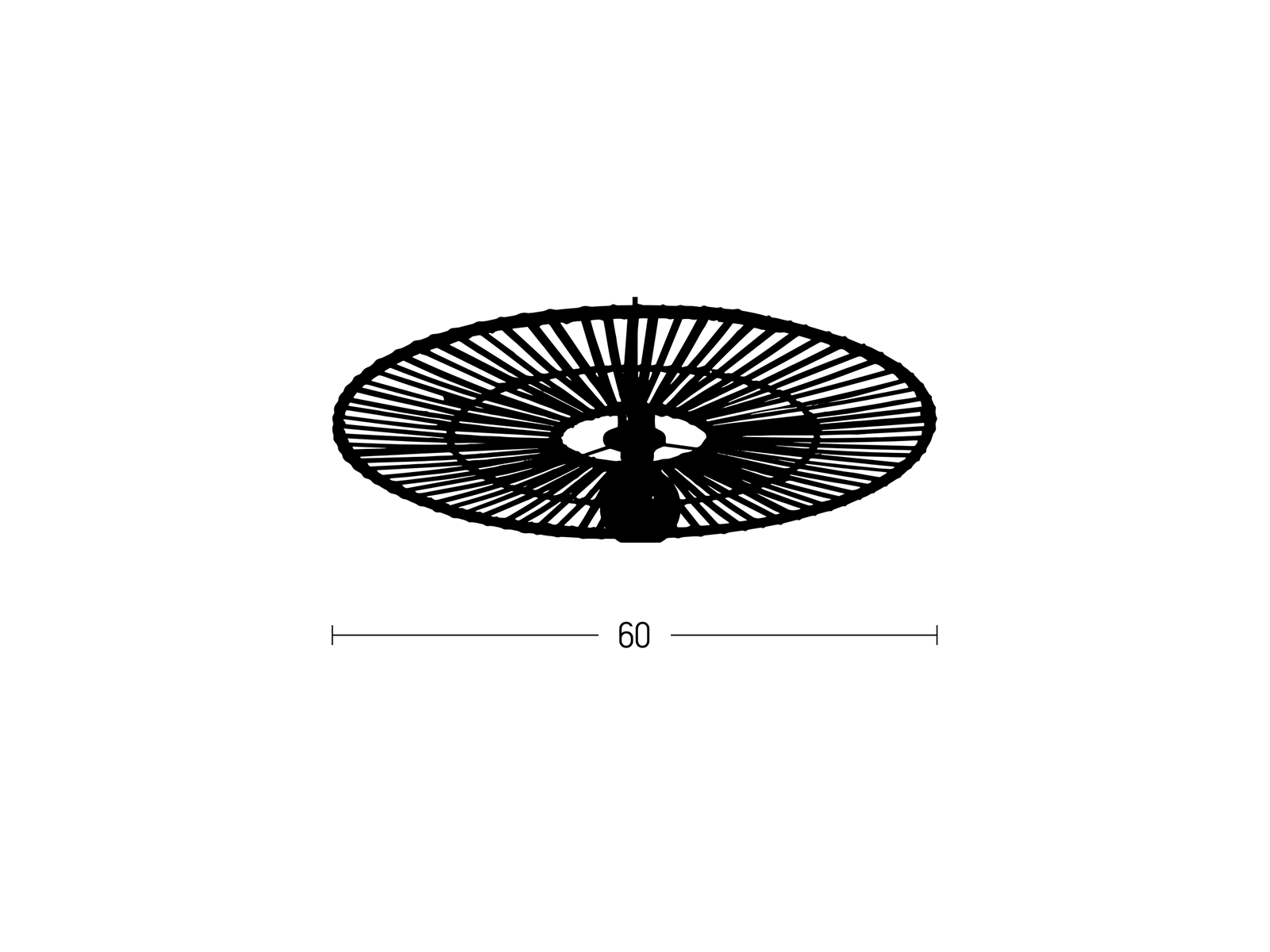 Nástěnné/stropní svítidlo bambus, 1xE27, ø60cm