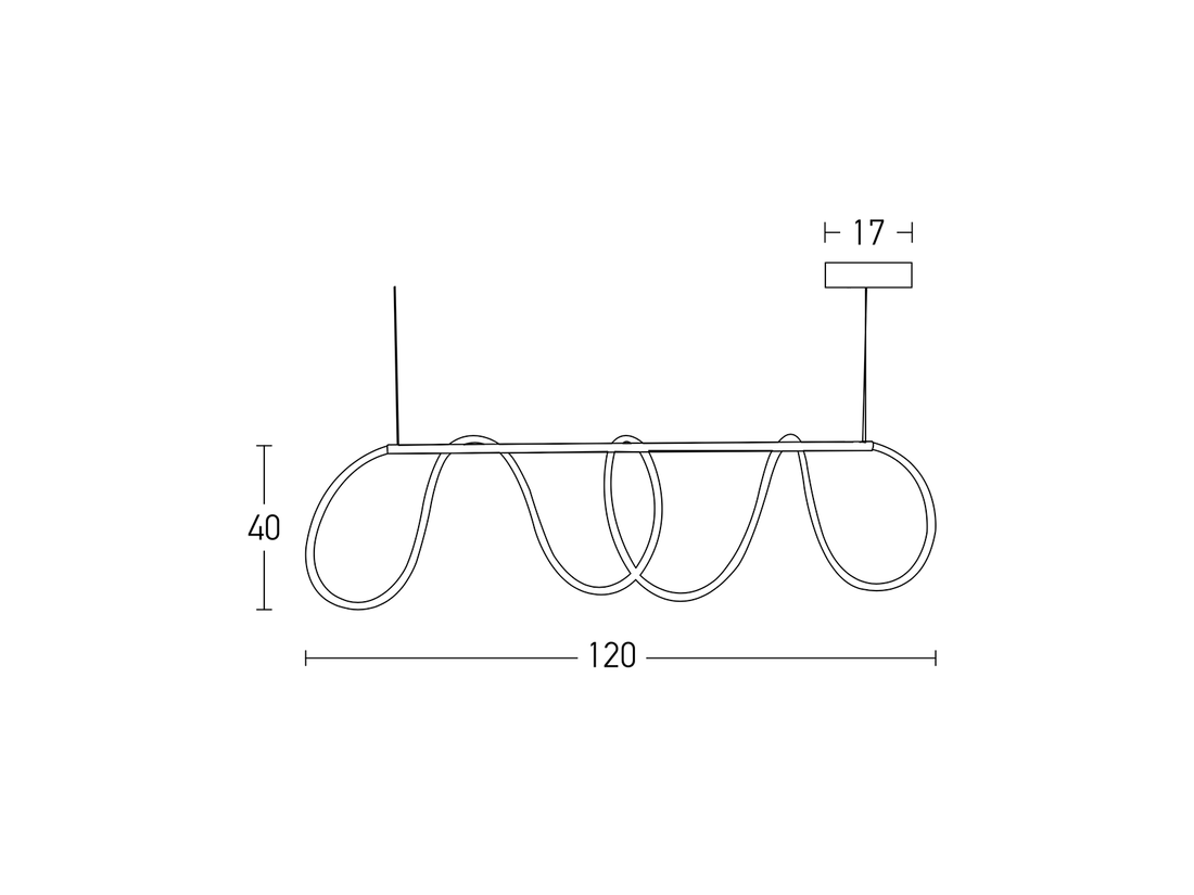 Závěsné LED svítidlo zlaté, 60W, 3000K, 120cm